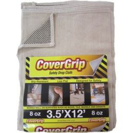 CoverGrip 3.5' x 12' 8oz Non-Slip Safety Drop Cloth