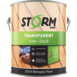Storm 1gal Mahogany Flame Transparent Stain + Sealer 250 VOC