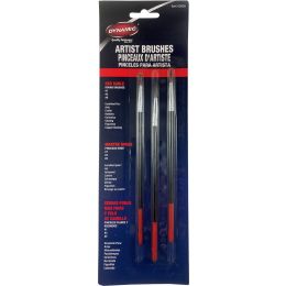 Dynamic 3pc Round Red Sable Artist Brush Set