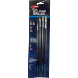 Dynamic 4pc Red Sable & White Bristle Artist Brush Set