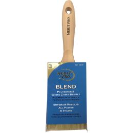 Merit Pro 3" White China Bristle Polyester Beavertail Brush