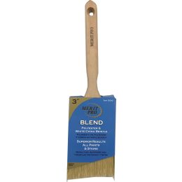 Merit Pro 3" White China Bristle Polyester Angle Sash Brush