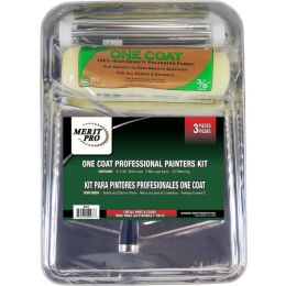 Merit Pro 3pc One Coat Professional Painters Roller Kit w/Metal Tray