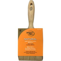 Merit Pro 4" 100% White Bristle Beavertail Handle Brush