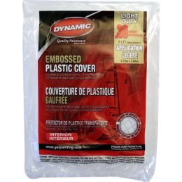 Dynamic 9' x 12' .3mil Flat Packed Embossed Clear Plastic Drop Cloth