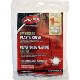 Dynamic 10' x 20' 1mil Flat Packed Embossed Clear Plastic Drop Cloth