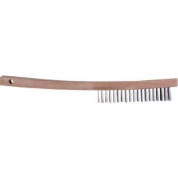 Dynamic 14" 3 x 19 Row Wood Handle Tempered Steel Wire Brush