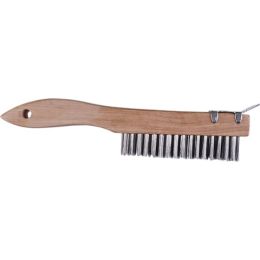 Dynamic 4 x 16 Row Wood Shoe Handle Wire Brush w/Scraper