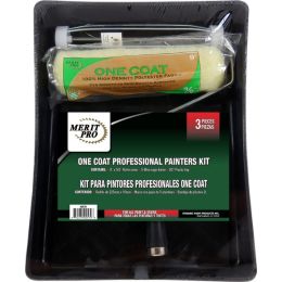 Merit Pro 3pc One Coat Professional Painters Roller Kit w/Plastic Tray