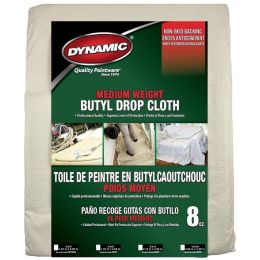 Dynamic 12' x 15' (3.66m x 4.58m) 8oz Medium Weight Butyl Drop Cloth