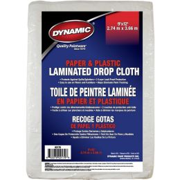 Dynamic 9' x 12' (2.74m x 3.66m) Paper & Plastic Laminated Drop Cloth