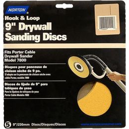 Norton 9" P220 WallSand Hook & Loop Paper Disc (15 per Pack)
