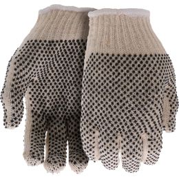 Boss Lrg Beige String Knit Work Glove w/Gripping Dots(6pk)