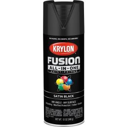 Krylon 12 oz. Satin Black Fusion All-In-One Spray
