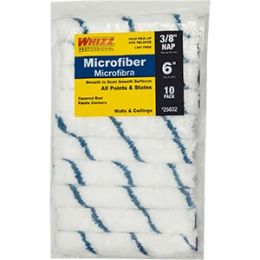 Whizz 6" Microfiber Blue Stripe 3/8" Nap Mini Roller 10Pk