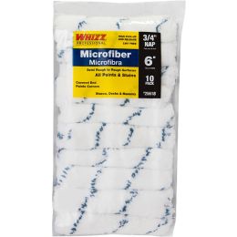 Whizz 6" Microfiber Blue Stripe 3/4" Nap Mini Roller 10pk