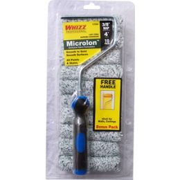 Whizz 4" Microlon 3/8" Nap Mini Roller Cover 10PK w/Frame