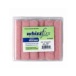 Whizz 6-1/2" Pink Flex Polyester 1/2" Nap Mini Roller 12Pk