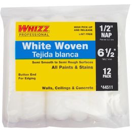 Whizz 6-1/2" x 1/2" Nap White Whizzflex Woven Mini Roller 12pk