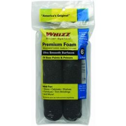 Whizz 6" Black Premium Foam Mini Roller 2Pk