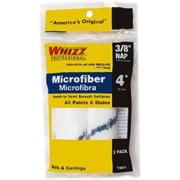 Whizz 4" Xtrasorb Microfiber Blue Stripe 3/8" Nap Mini Roller 2Pk
