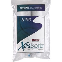 Whizz 6" Xtrasorb Microfiber Blue Stripe 3/8" Nap Mini Roller 2Pk
