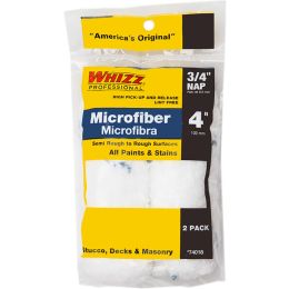 Whizz 4" Xtrasorb Microfiber Blue Stripe 3/4" Nap Mini Roller 2Pk