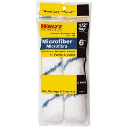 Whizz 6" x 1/2" Nap Xtrasorb Microfiber Blue Stripe Mini Roller 2pk