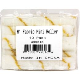 Whizz 6" Yellow Stripe Acrylic 1/2" Nap Mini Roller Clamshell 10Pk