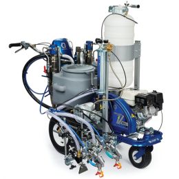 Graco LineLazer V 200DC HP Reflective Series Dual Color Gas Hydraulic Airless Line Striper & Pressurized EZ Bead System w/ Two AutomaticGuns& One Tank