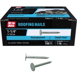 Grip-Rite 1lb 1-1/4" Electrogalvanized Roofing Nail
