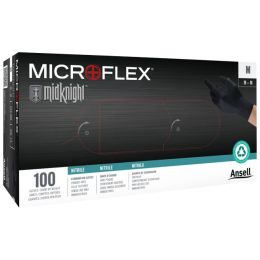 Microflex Midknight Xl Black Powder Free Nitrile Glove 100Pk