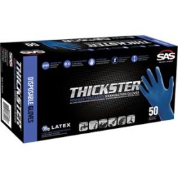 SAS Lrg 14mil Thickster Latex Disposable Gloves Powder Free (50pk)