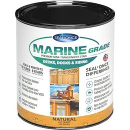 Seal-Once 1Qt Natural Marine Grade Premium Semi-Transparent Stain & Sealer