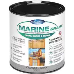 Seal-Once 1Qt Coastal Gray Marine Grade Premium Semi-Transparent Stain & Sealer