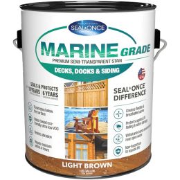 Seal-Once 1gal Light Brown Marine Grade Premium Semi-Transparent Stain & Sealer
