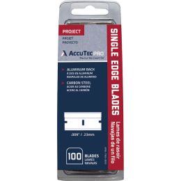 AccuTec Pro Single Edge Blade Aluminum Back Clamshell (100pk)