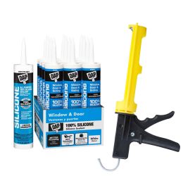 T4P DAP White 100% Silicone & Dripless Caulk Gun Bundle