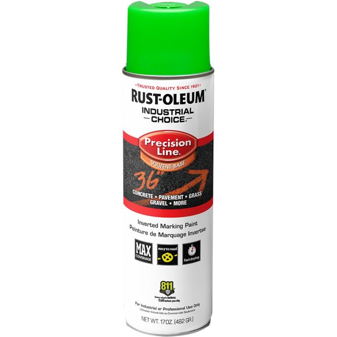 Rust-Oleum 17oz Fluorescent Green Industrial Choice Solvent-Based Inverted Marking Spray Paint