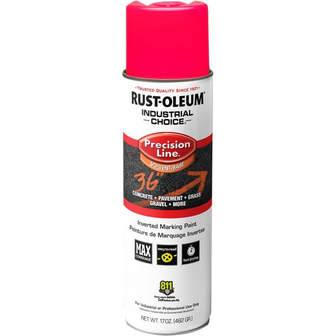 Rust-Oleum 17oz Fluorescent Pink Industrial Choice Solvent-Based Inverted Marking Spray Paint