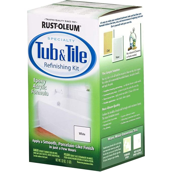 Rust-Oleum 1Qt White Tub & Tile Refinishing Two Part Kit