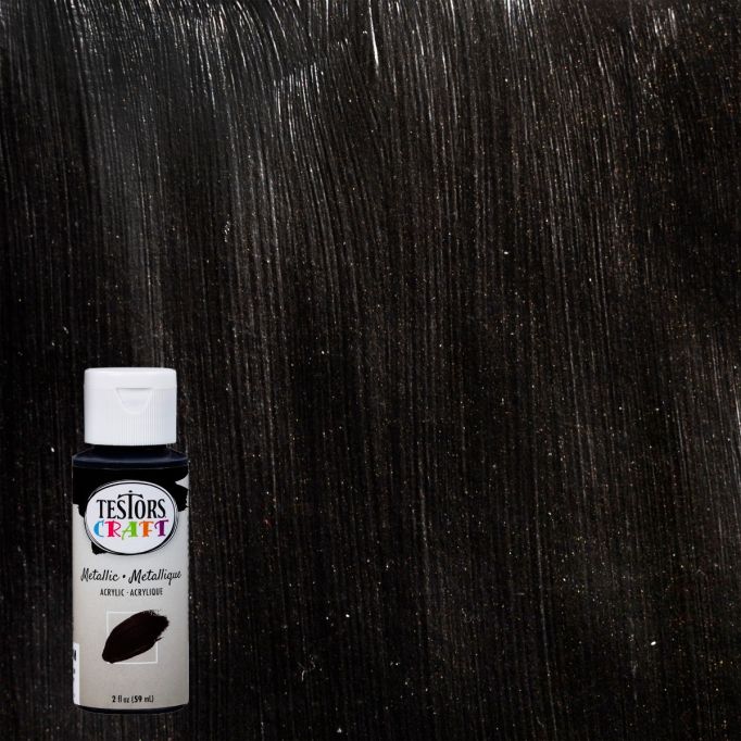 Testors Craft 2oz Black Metallic Acrylic Paint