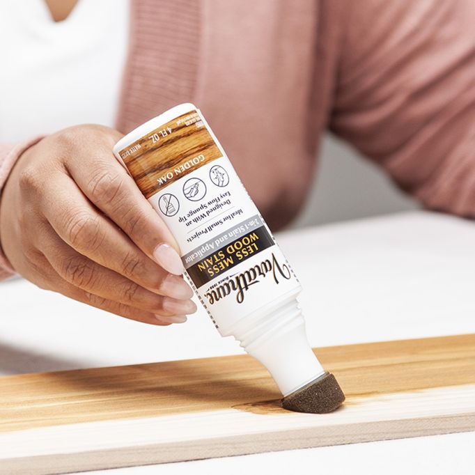 Varathane 4oz Semi-Transparent Golden Oak Water-Based Less Mess 2-in-1 Wood Stain & Applicator
