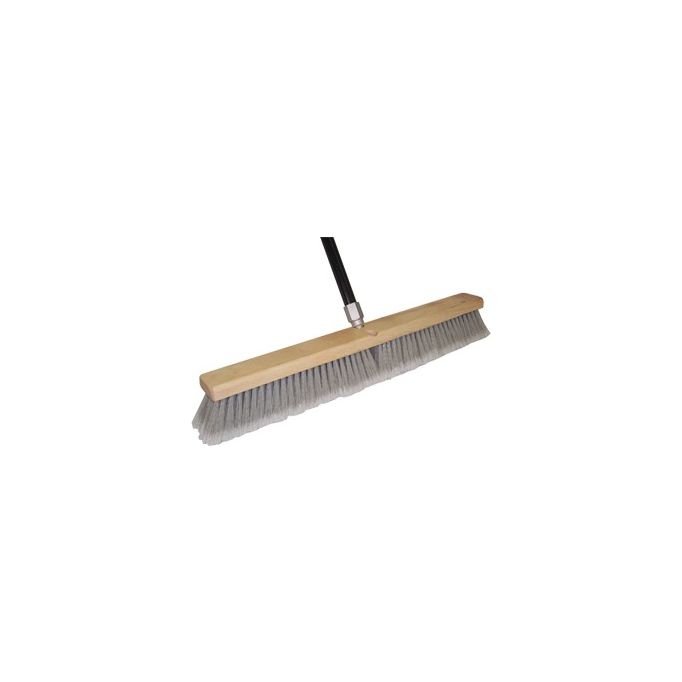 DQB 24" Grey Flag Tip Floor Sweep w/60" Threaded Handle