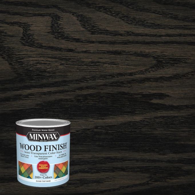 Minwax Qt True Black Wood Finish Water-Based Semi-Transparent Color Stain