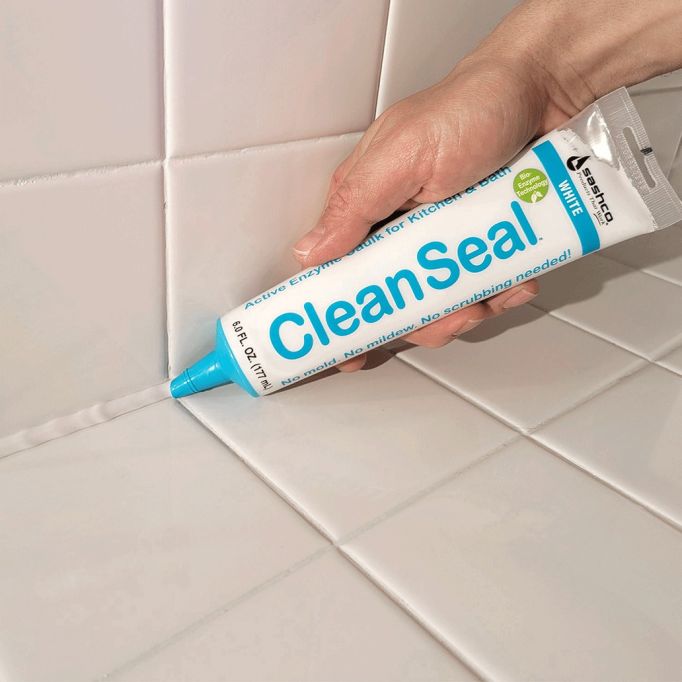 Sashco White 6 oz CleanSeal Active Enzyme Kitchen & Bath Caulk squeeze tube