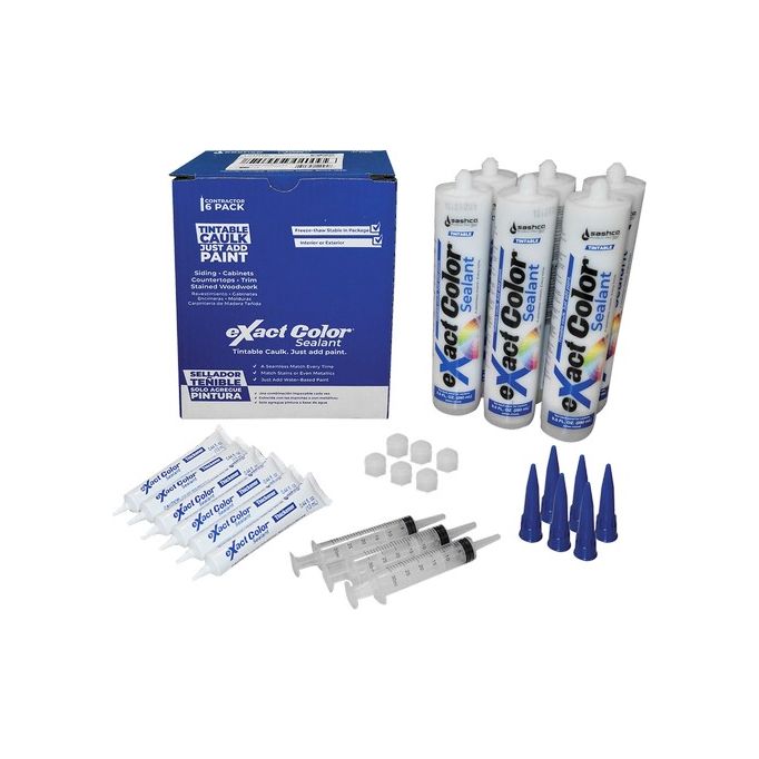 Sashco Exact Color Caulk Contractor Pk - 6 Cartridges 3 Syringes 6 Activator