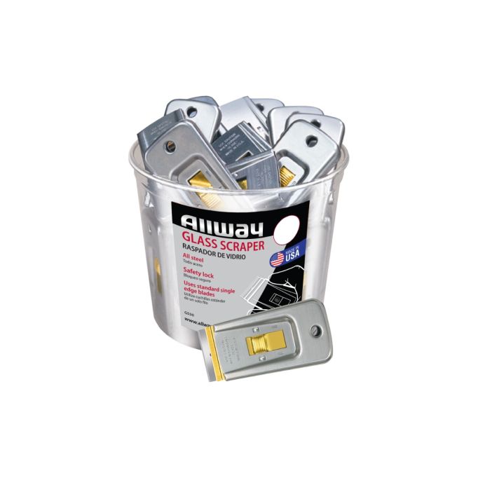 Allway Safety Glass Scraper Labelled (Case of 50)