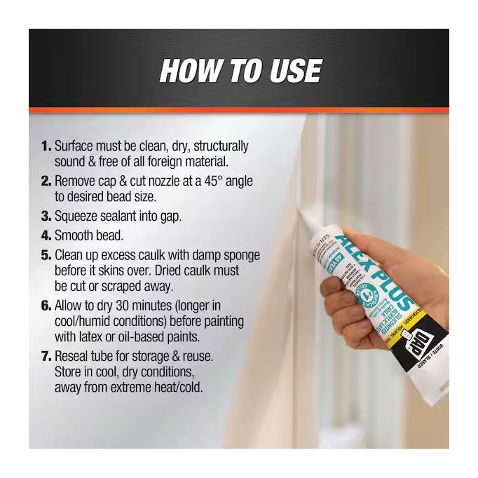 DAP 5.5oz White Alex Plus All Purpose Acrylic Latex Caulk Plus Silicone