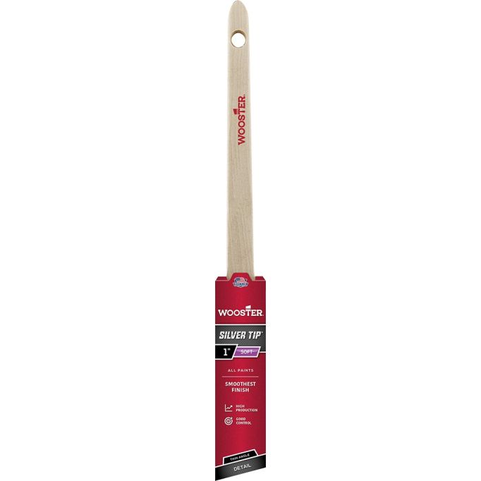 Wooster 1" Silver Tip Soft Thin Angle Sash Paint Brush